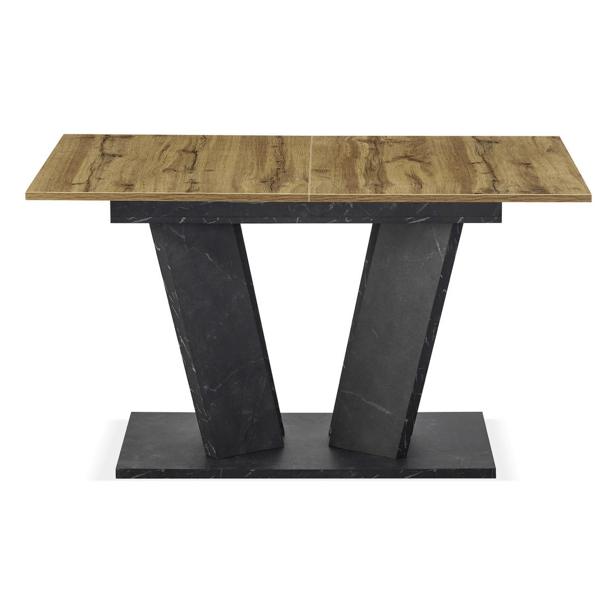 ESSTISCH WILLEM 120-160/80/76 cm - Eiche Bianco/Anthrazit, Holzwerkstoff (80/120/76cm) - B&D Home