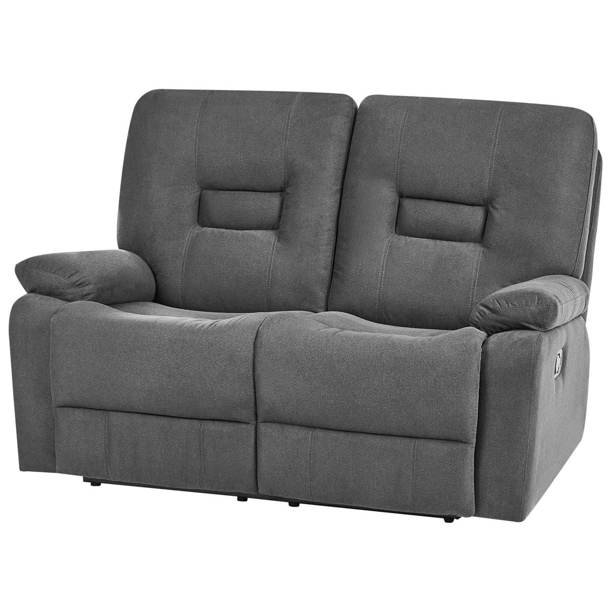 SOFA-SET manuell verstellbar 4-Sitzer Stoff Graphitgrau Bergen - Graphitfarben, Textil (149/101/72cm) - Beliani