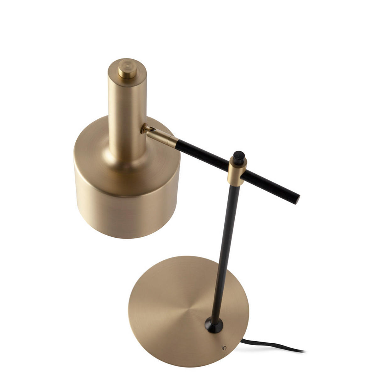 STEHLAMPE Aluminium Schwarz , Gold - Goldfarben/Schwarz, Metall (30/50/164cm) - ANGEL CERDA