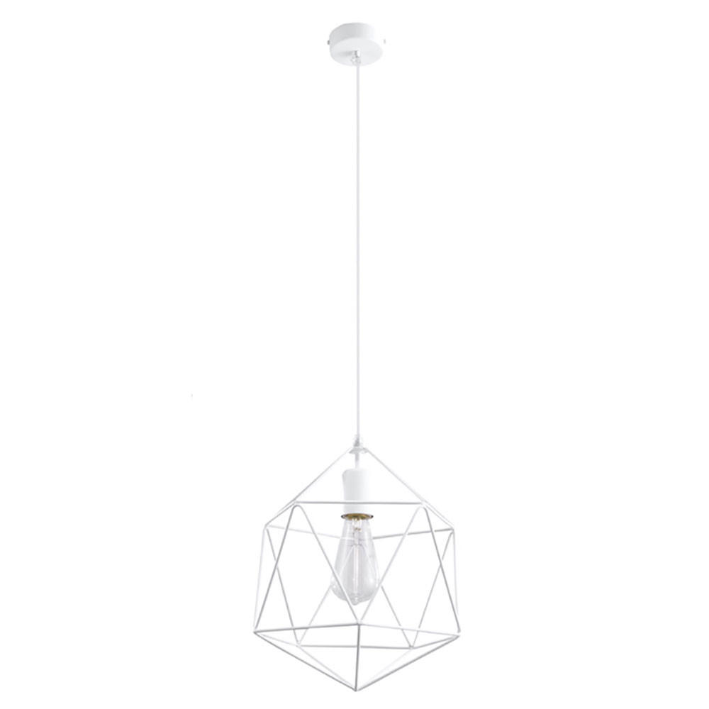 HÄNGELEUCHTE Stahl Weiß KÄFIG - Weiß, Metall (30/30/100cm)