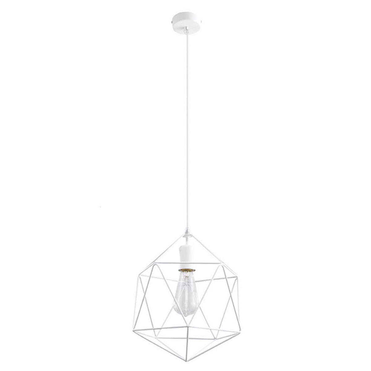 HÄNGELEUCHTE Stahl Weiß KÄFIG - Weiß, Metall (30/30/100cm)