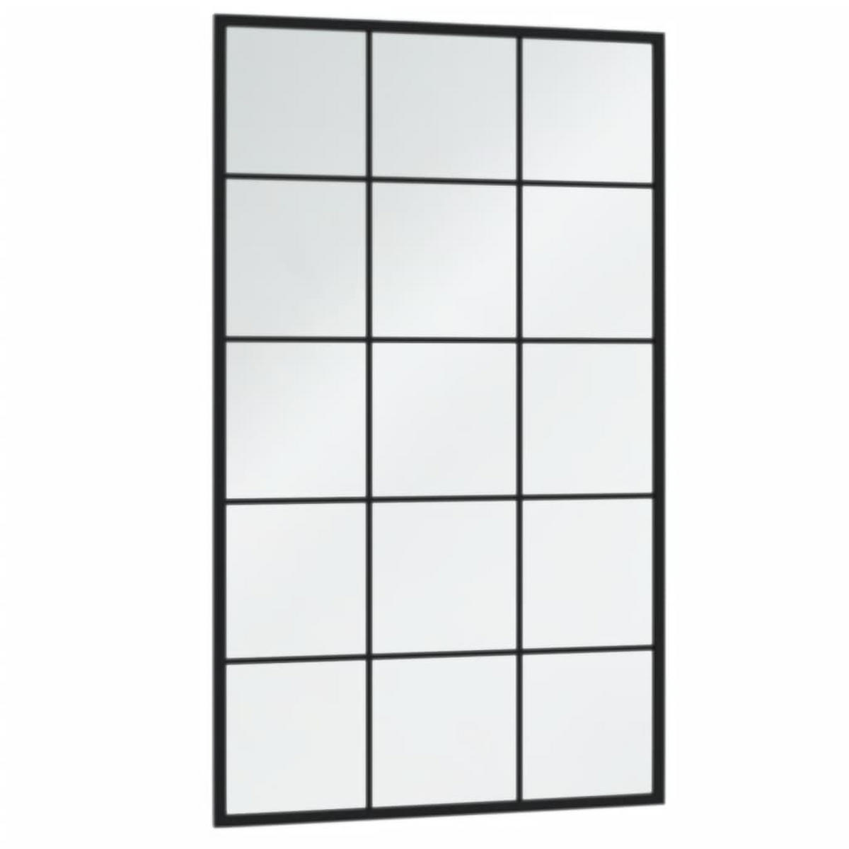 WANDSPIEGEL 3 Stk. Schwarz 100x60 cm Metall - Schwarz, Metall (100/180/180cm) - furnicato