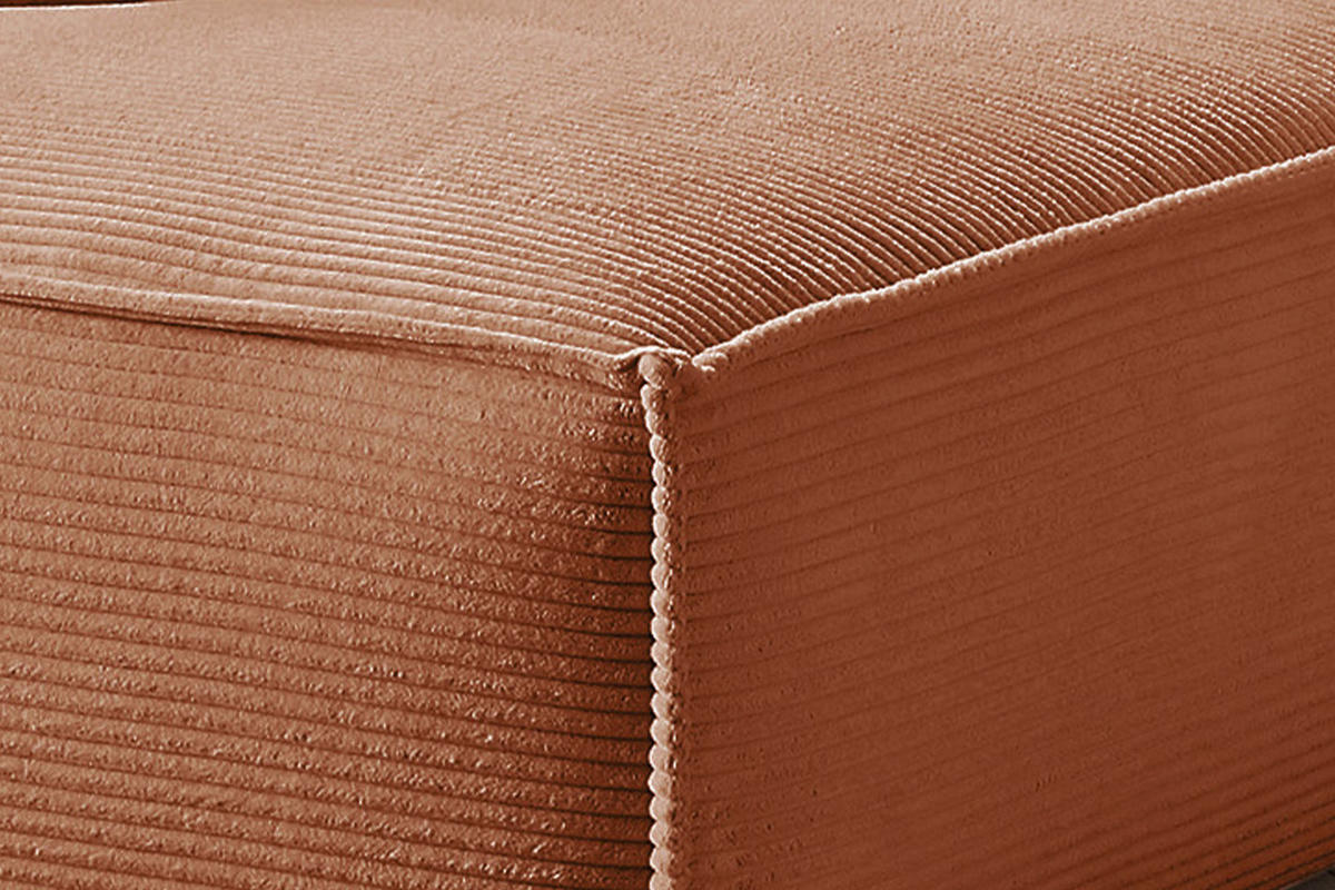 ECKSOFA SAMU Braun Cord - Dunkelbraun/Schwarz, Textil (254/224cm) - KAWOLA