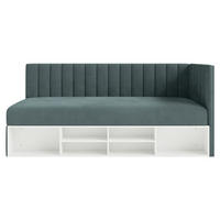JUGENDBETT Ventrio Blaugrau Easy-Clean-Samtbezug 90x200 cm - Hellgrau, Holz/Textil (90/200cm) - Selsey