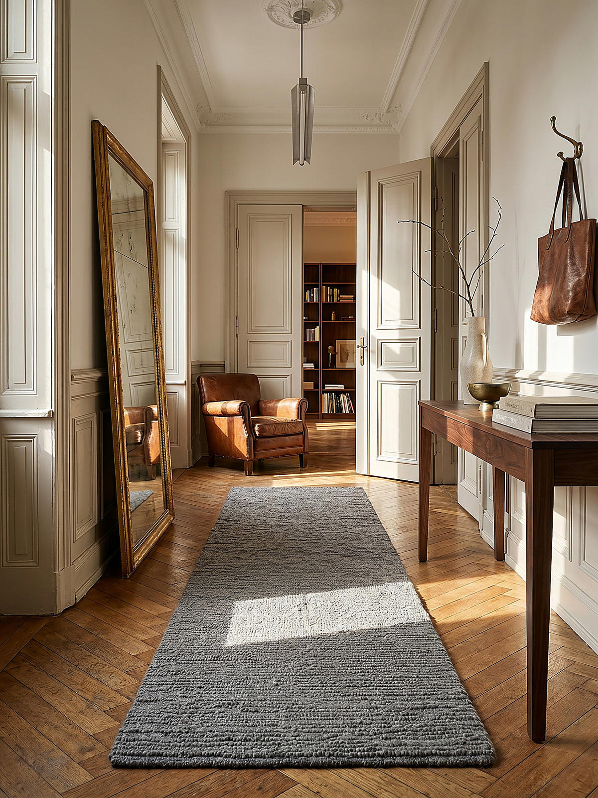WOLLTEPPICH ALNE, einfarbig, Grau, 80 x 230 cm - Grau, Textil (80/230cm) - KADIMA DESIGN