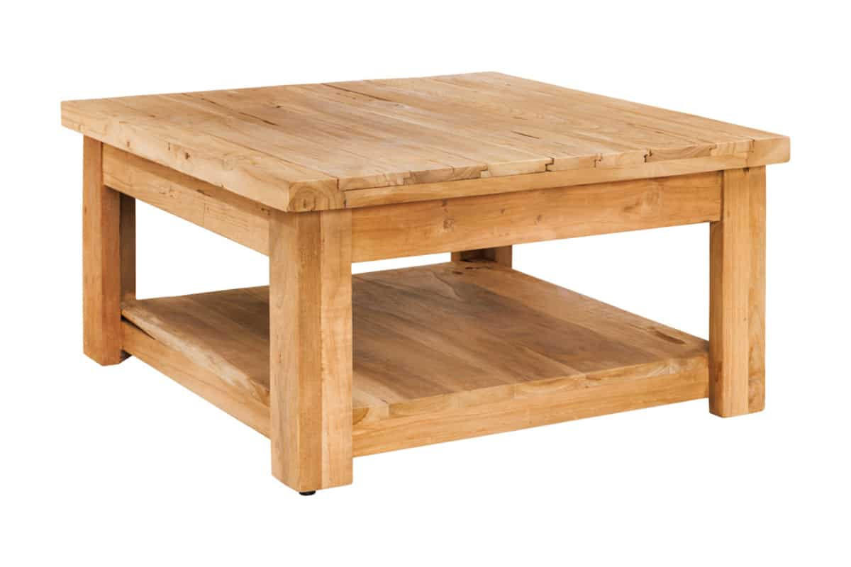 COUCHTISCH JAVA Teakholz quadratisch Natur 70cm - Schwarz/Braun, Holz (70/70/32cm) - riess-ambiente