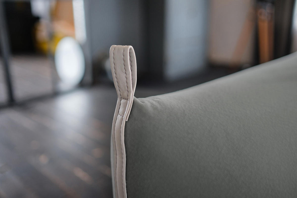 SCHLAFSOFA CANE Taupe Webstoff - Taupe/Schwarz, Textil/Metall (210/80/100cm) - KAWOLA
