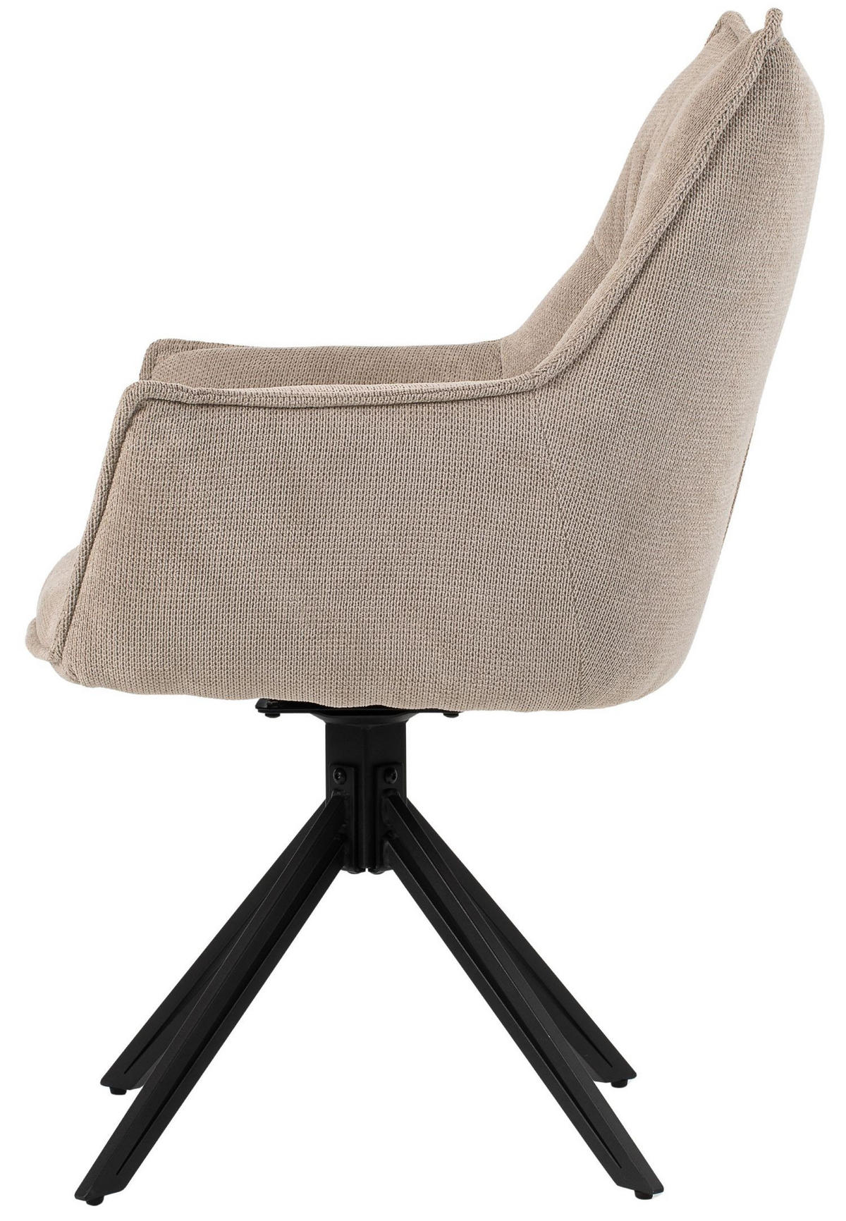DININGSESSEL Ginosa - drehbar - beige - Beige/Schwarz, Textil/Metall (62/90/66cm) - bene living