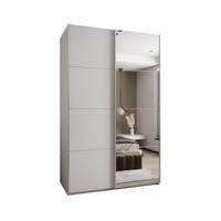 SCHWEBETÜRENSCHRANK 245,5/160/64 2-türig - Silberfarben/Weiß, Holz/Metall (160/245/64cm) - Abiks Möbel