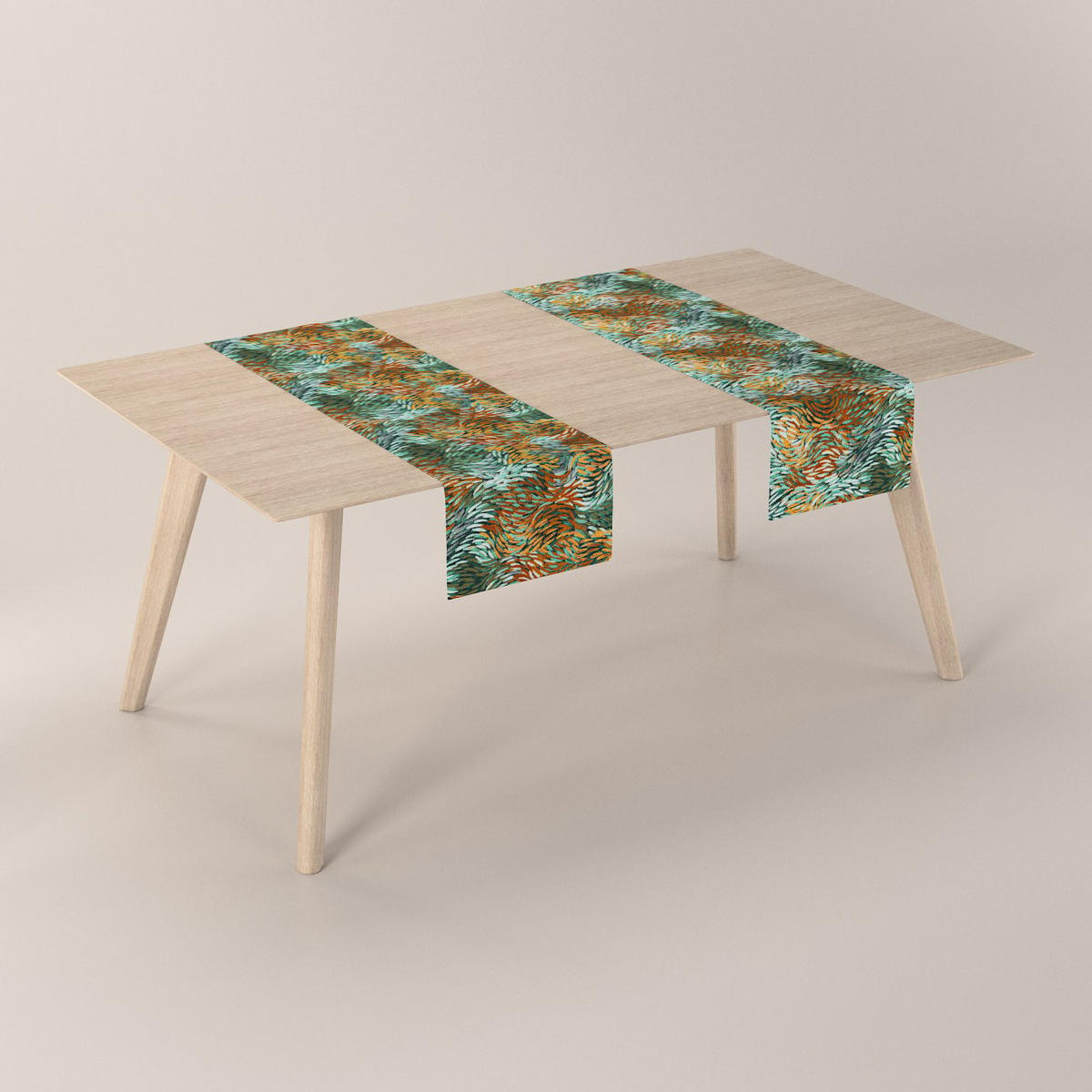 TISCHLÄUFER Intenso Premium, grün und orange, 40x130 cm - Grün, Textil (40/130cm) - Dekoria