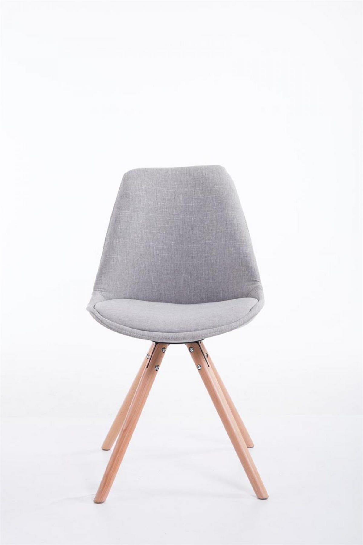 STUHL Stoff grau - Eukalyptusholzfarben/Grau, Holz/Textil (48/84/56cm) - CLP