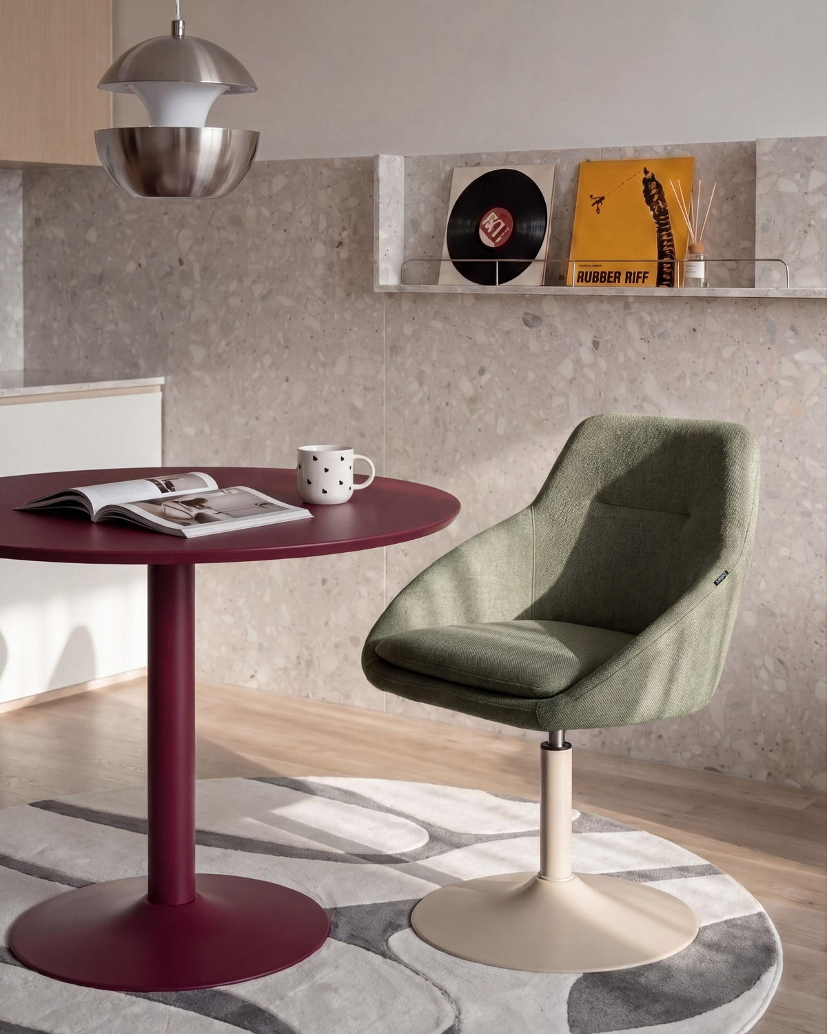 ESSZIMMERSTUHL Stoff Hellgrün Westminster - Beige/Grün, Textil/Metall (57/79/56cm) - Beliani