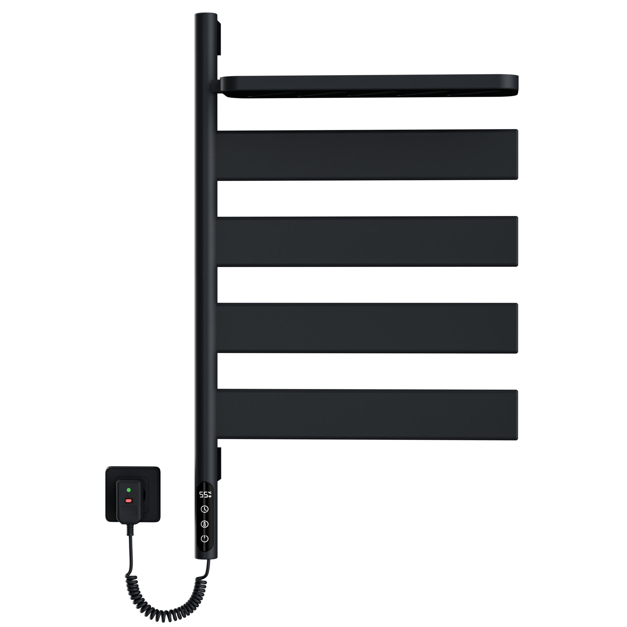 HEIZKÖRPER Handtuchheizkörper Intelligentes Heizsystem mit Ablage Schwarz 76/45 cm - Schwarz, Metall (45/76/14cm) - EMKE