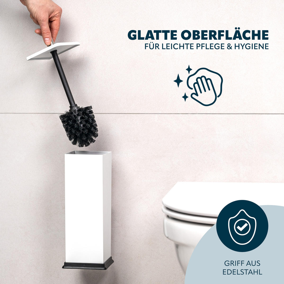 WC-GARNITUR inkl. Wandhalterung - Weiß, Metall (10/39/14.5cm) - bremermann