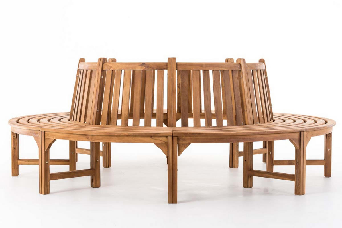 BAUMBANK Nova rund 250 cm teak - Braun, Holz (250/92/250cm) - TPFGarden