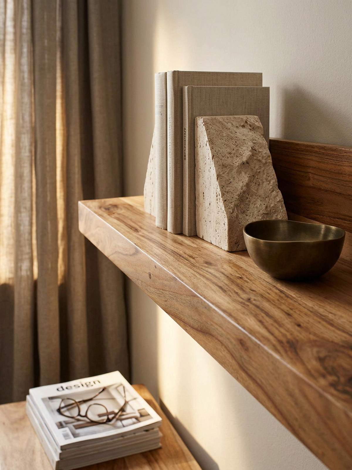 WANDREGAL NAKO Massivholz Flexibles Design Landhausstil, Beige 60x23x17 cm - Beige, Holz (60/17/23cm) - KADIMA DESIGN