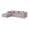ECKSOFA Nova Puderrosa Cord - Pink/Schwarz, Holz/Kunststoff (262/176cm) - S-Style Möbel