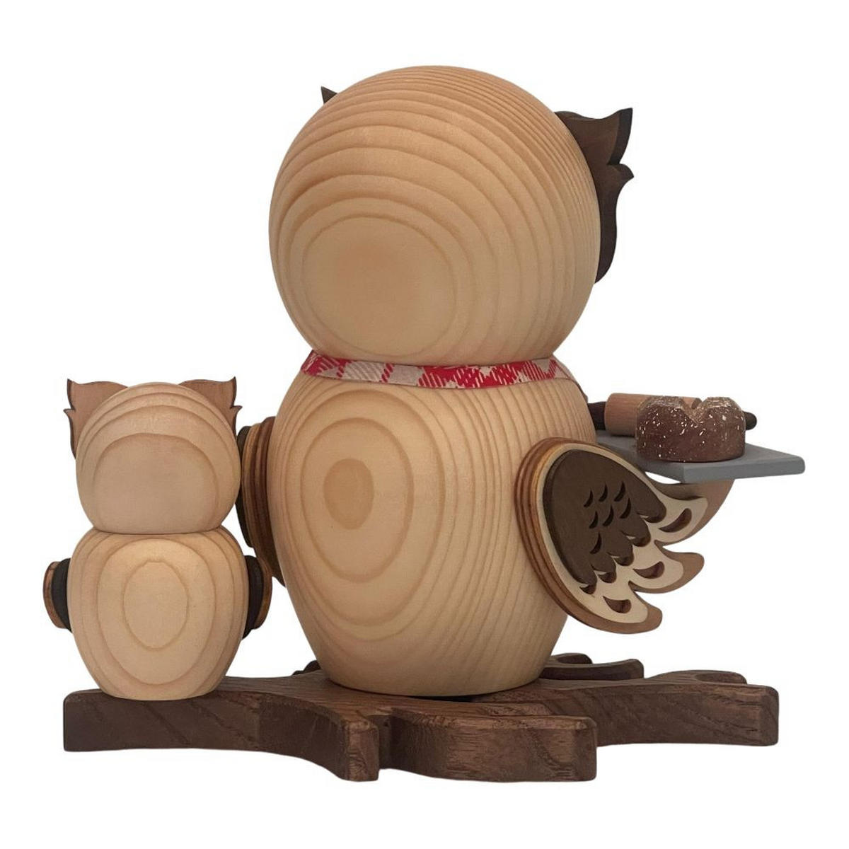 RAUCHFIGUR Eule Weihnachtsbäckerei mit Kind 15 cm - Multicolor, Holz (10/15/10cm)