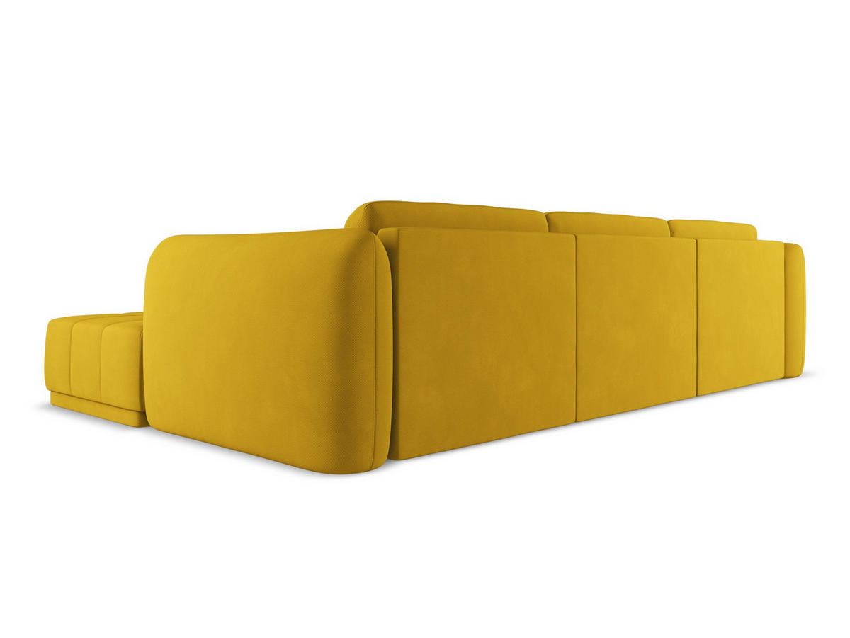 ECKSOFA Rechts Chenille Stoff Gelb - Currygelb/Gelb, Kunststoff/Textil (290/170cm) - Makamii