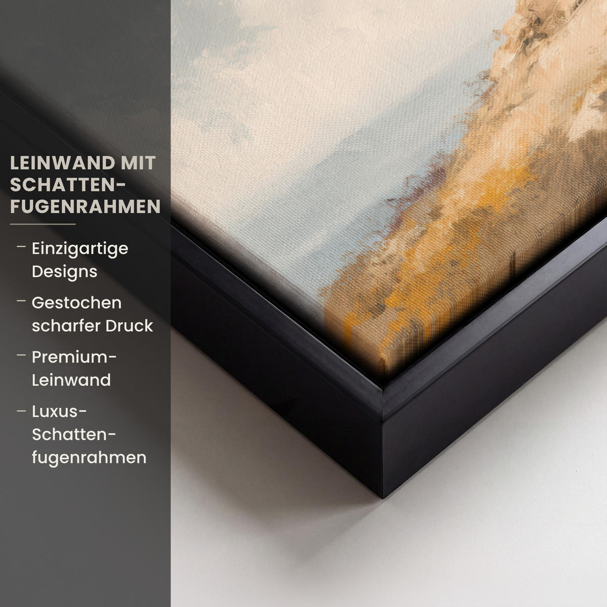 LEINWAND Bilder mit Rahmen - Hügel - Abstrakt - Christentum - Kreuz - 30x20 - Hellgrau, Textil (30/20cm) - MuchoWow