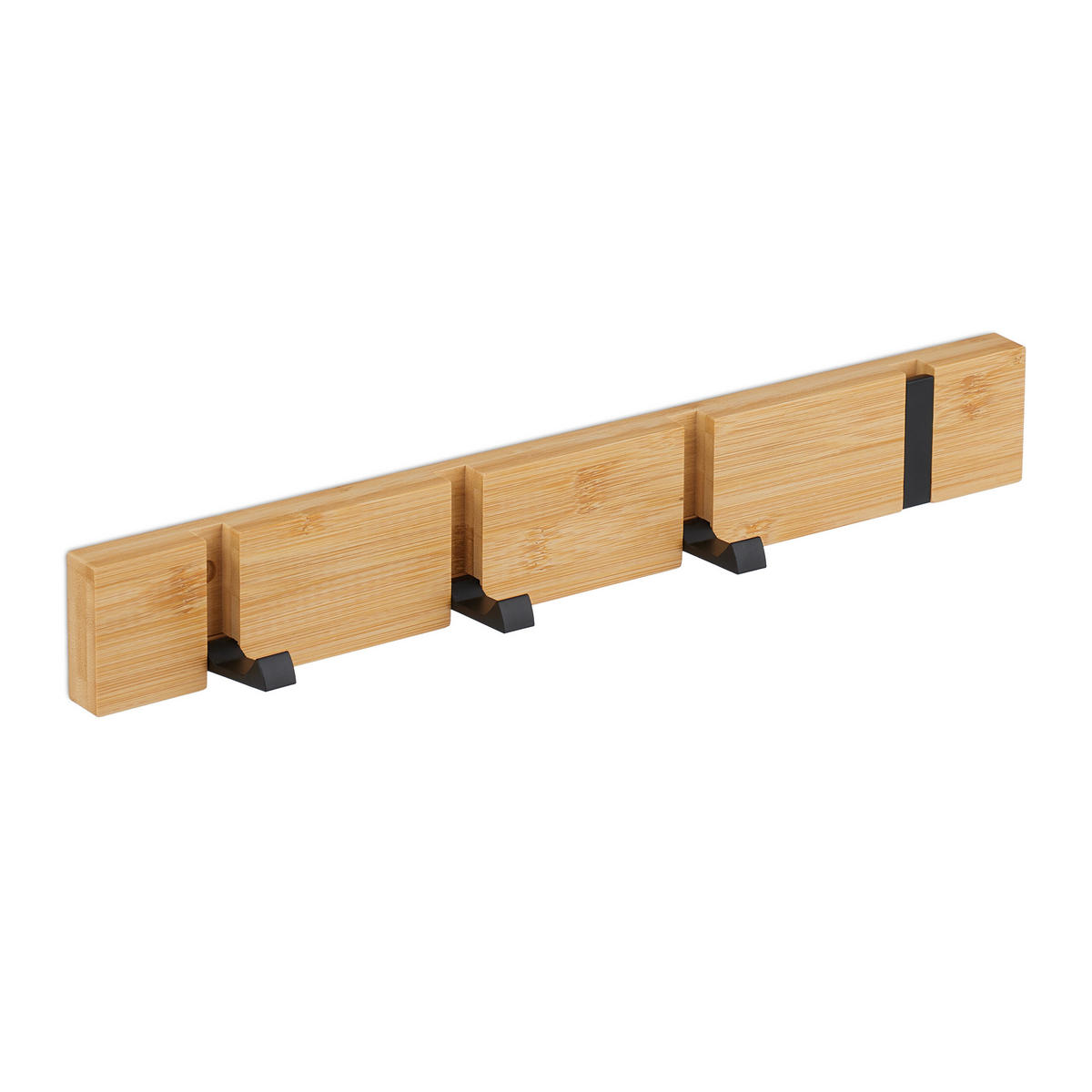 GARDEROBENLEISTE - Hellbraun, Holz/Metall (40/5.5/5cm) - Relaxdays