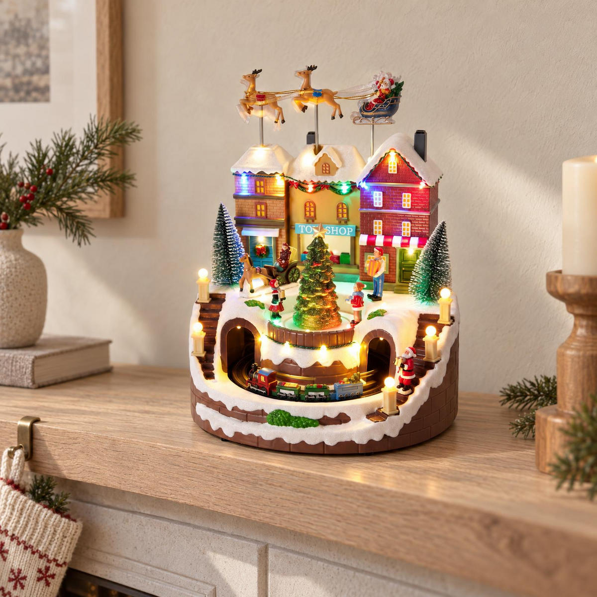 WEIHNACHTSSZENE Spielzeugladen 27/25/34 cm - Multicolor, Kunststoff (25/34/27cm) - Home Styling Collection
