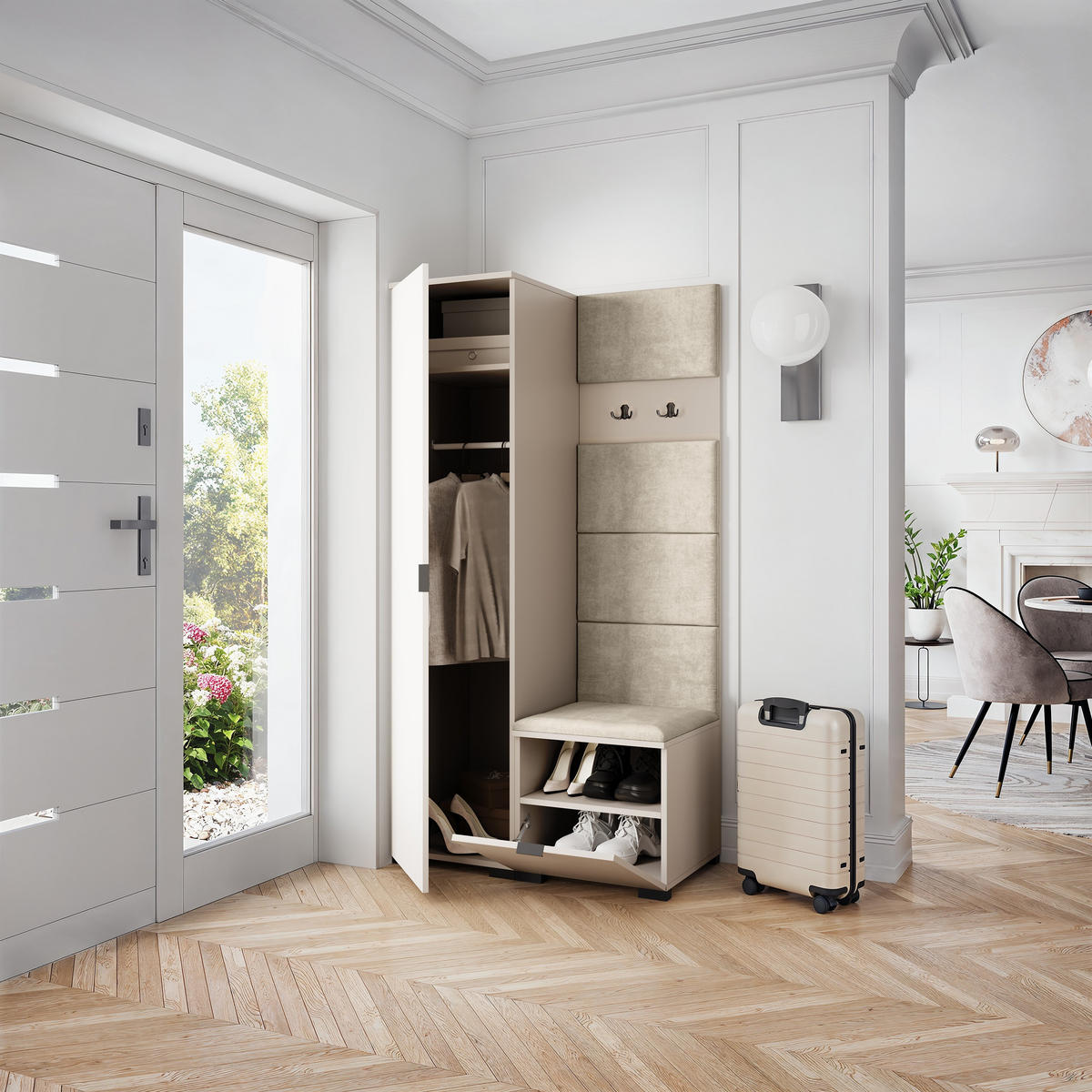 GARDEROBENSCHRANK LORI 95/181/51 cm Modern Kaschmir - Kaschmir, Holzwerkstoff (95/181/51cm) - MASSENO