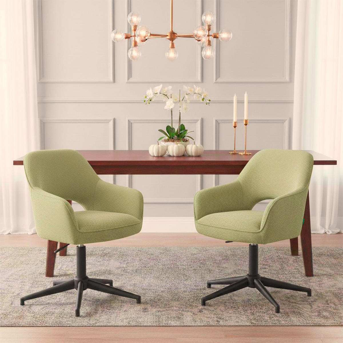 BÜROSTUHL Mika-Bryn - Schwarz/Grün, Textil/Metall (60/84/65cm) - DUBI Möbel
