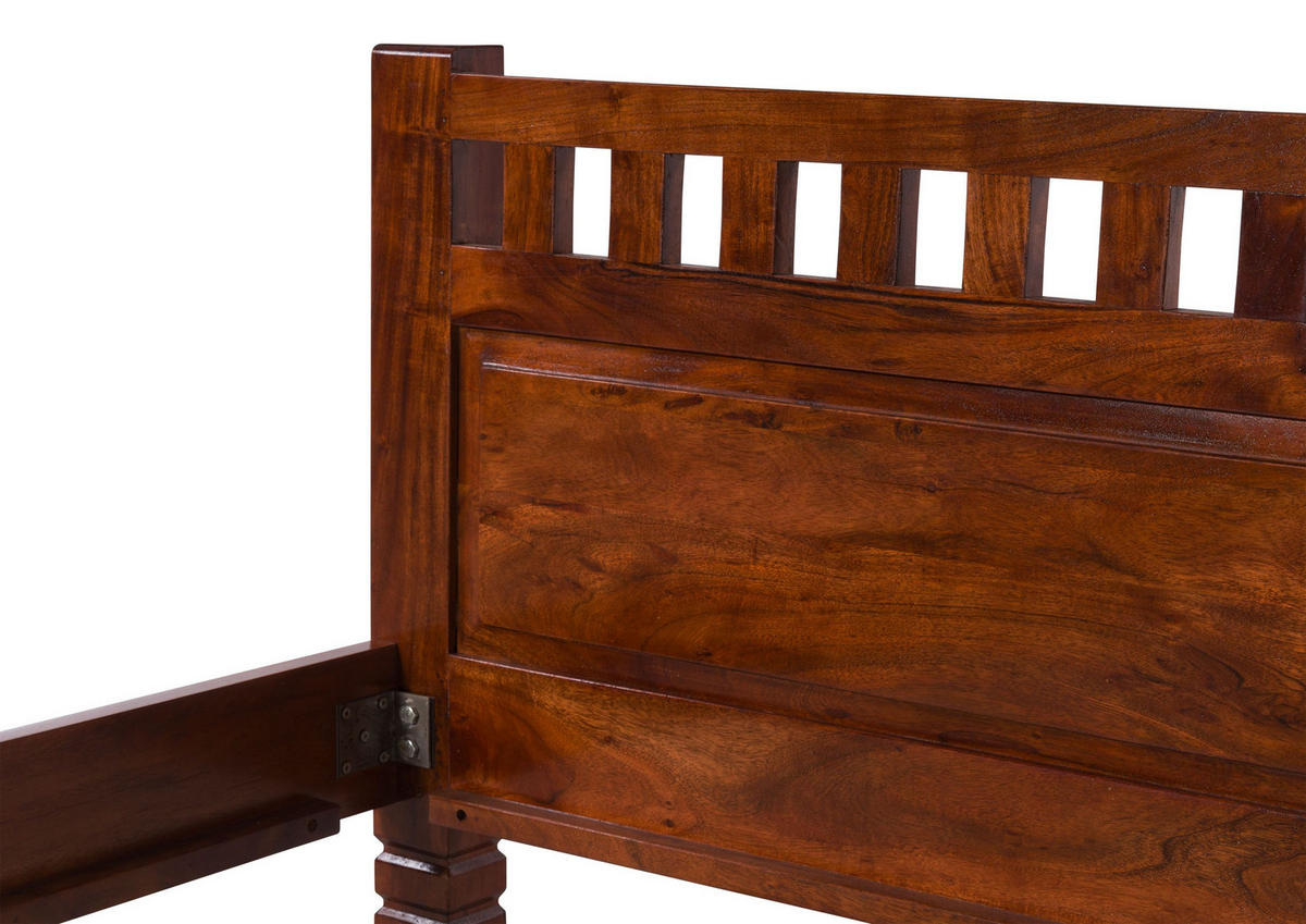 BETT Massivholz Akazie 180 x 200 x 90 dunkelbraun OXFORD #230 - Dunkelbraun, Holz (180/200cm) - Massivmoebel24