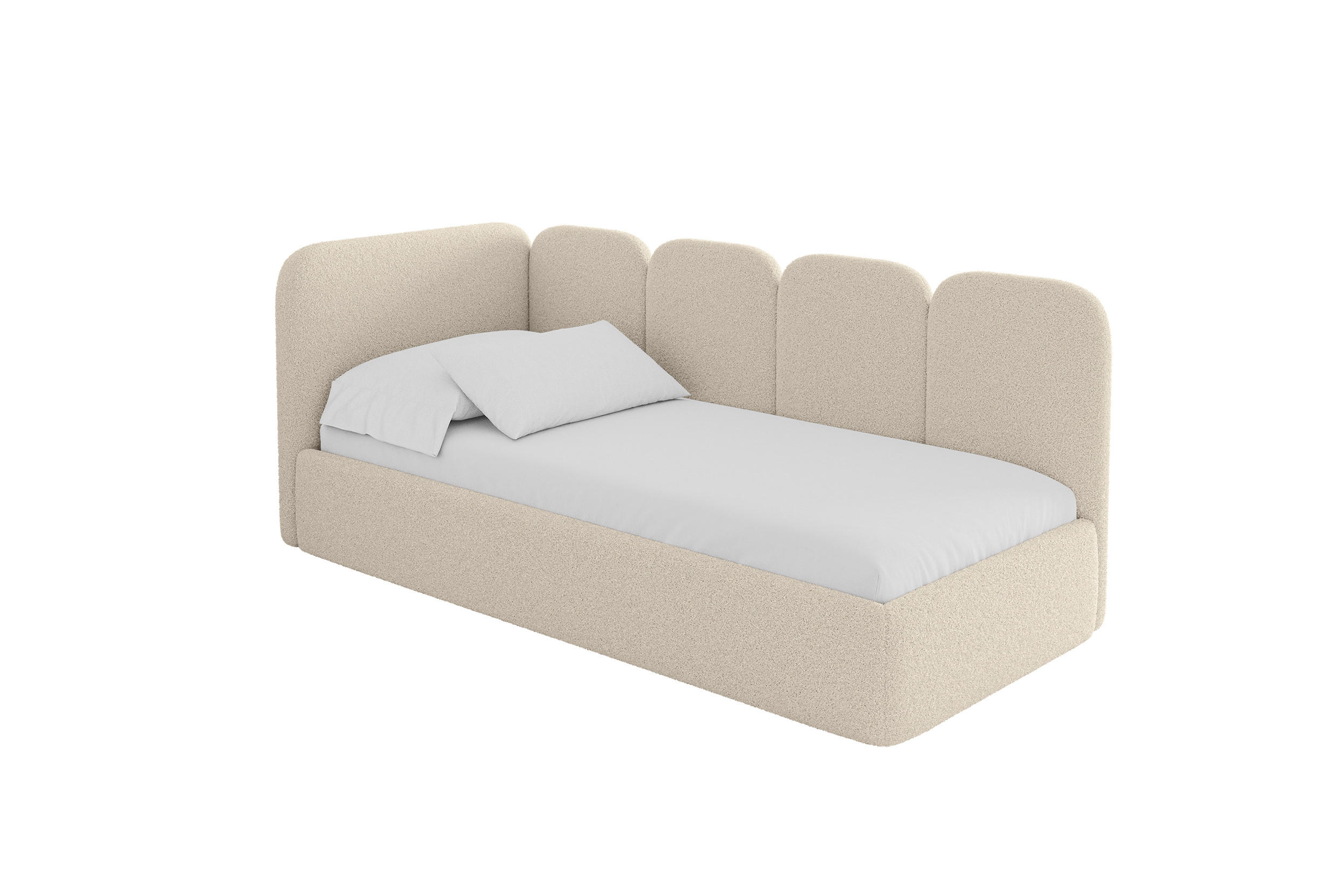 ALTDECOR JEDNOLŮŽKOVÁ POSTEL pro mládež s úložným prostorem a matrací H3/H4, vpravo - VELY 100x200 tmavě béžová