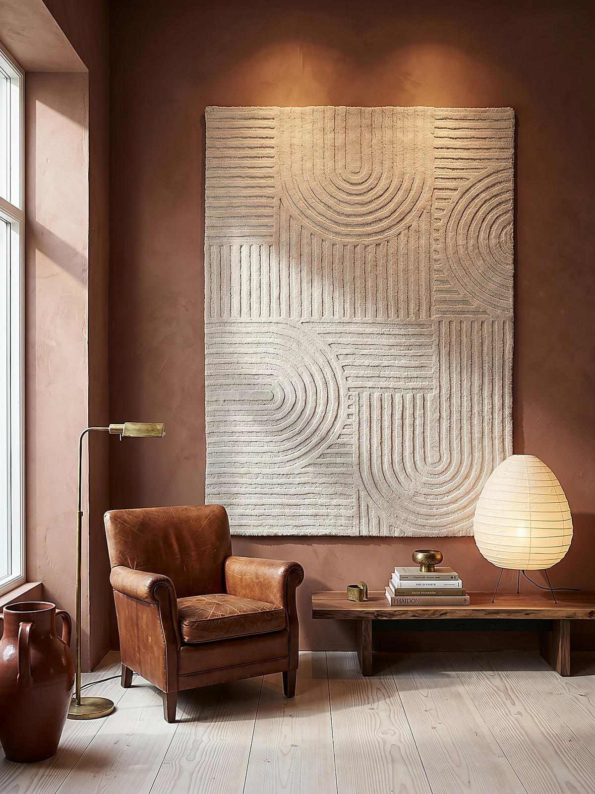 TEPPICH aus Wolle LEVEN in Elfenbein, geometrisch, 120 x 170 cm - Champagner, Textil (120/170cm) - KADIMA DESIGN
