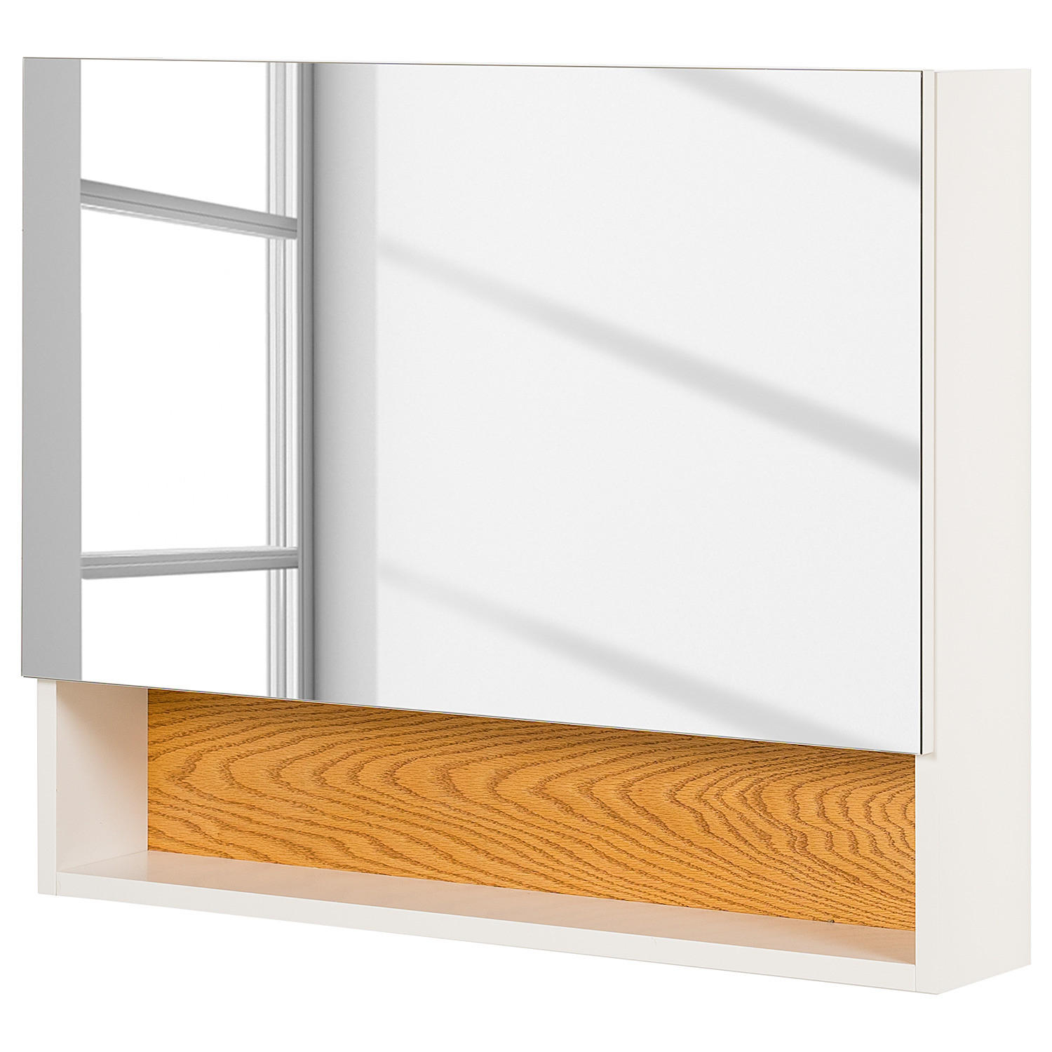 SPIEGELSCHRANK - Weiß, Holzwerkstoff (80/65/15cm) - home24