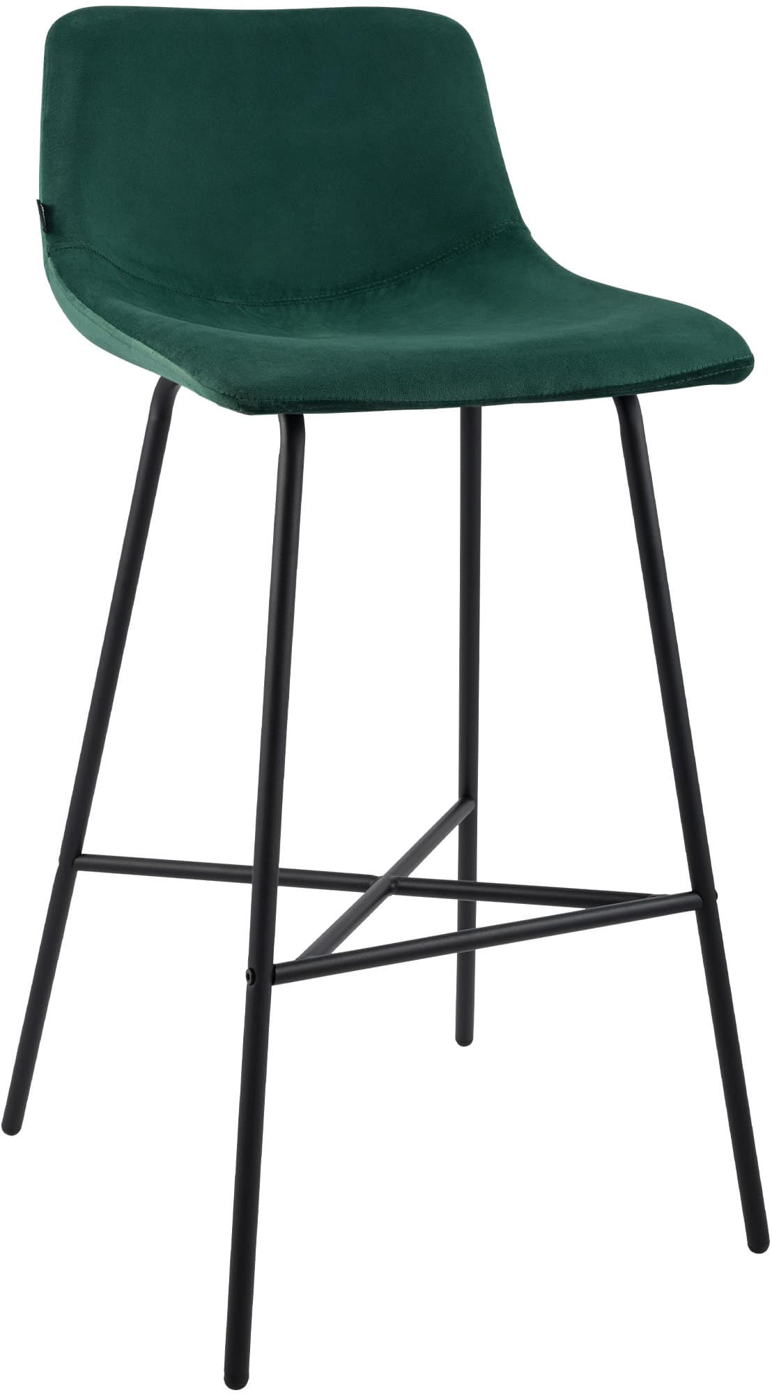 BARHOCKER Samt Grün - Schwarz/Grün, Textil/Metall (44/98/49cm) - CLP