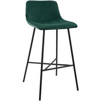 BARHOCKER Samt Grün - Schwarz/Grün, Textil/Metall (44/98/49cm) - CLP