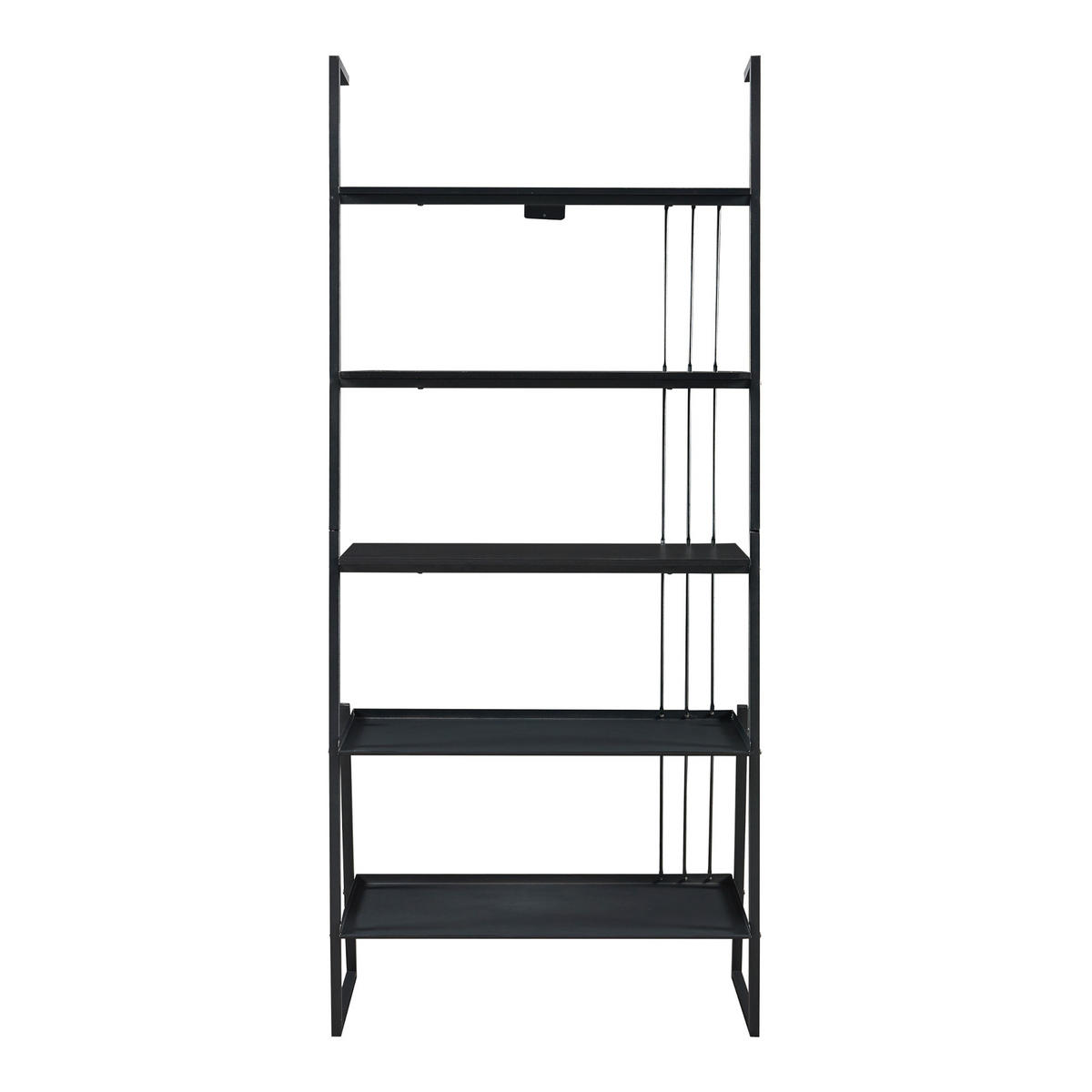 LEITERREGAL Storfjord - Schwarz, Holzwerkstoff/Metall (80/183.5/40cm) - [en.casa]