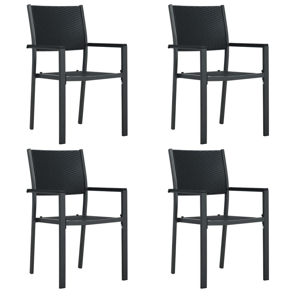 furnicato Gartenstühle Schwarz 58.5x88.5x53.5 cm