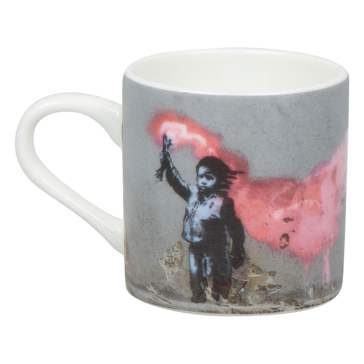 ESPRESSOTASSE Young Refugee - Banksy mit Untertasse - Naturfarben, Keramik (0.095L) - Könitz