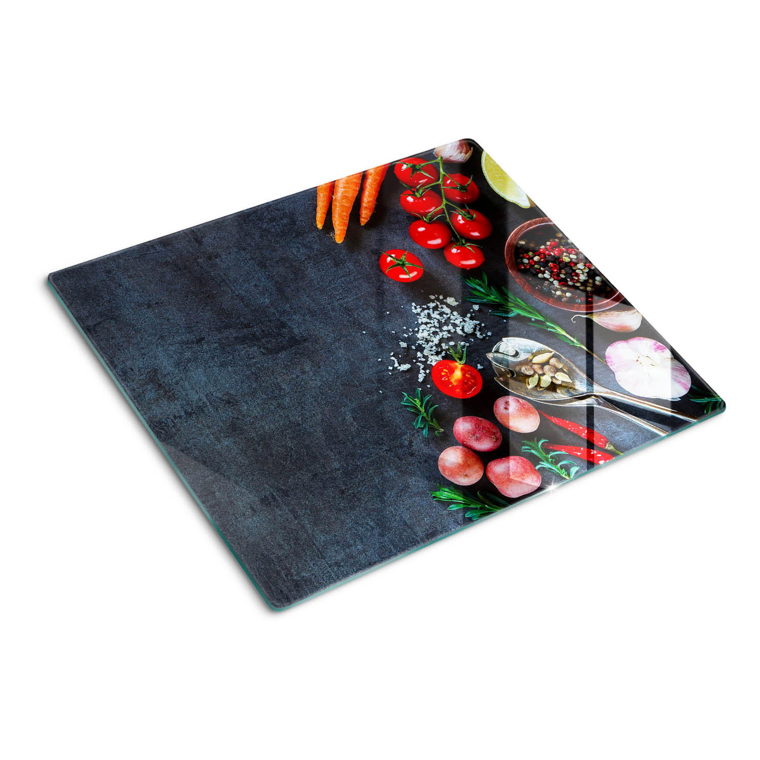 GLASPLATTE 60x52 cm Zutaten - Multicolor, Glas (60/0.4/52cm) - TULUP