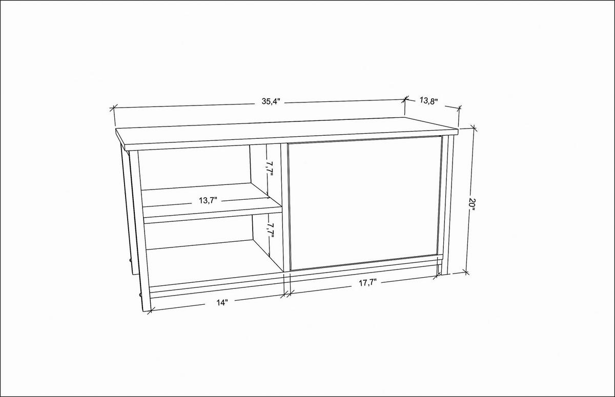 TV Unit Muskegon Weiß Wenge - Braun, Holzwerkstoff (90/51/36cm) - Decorotika