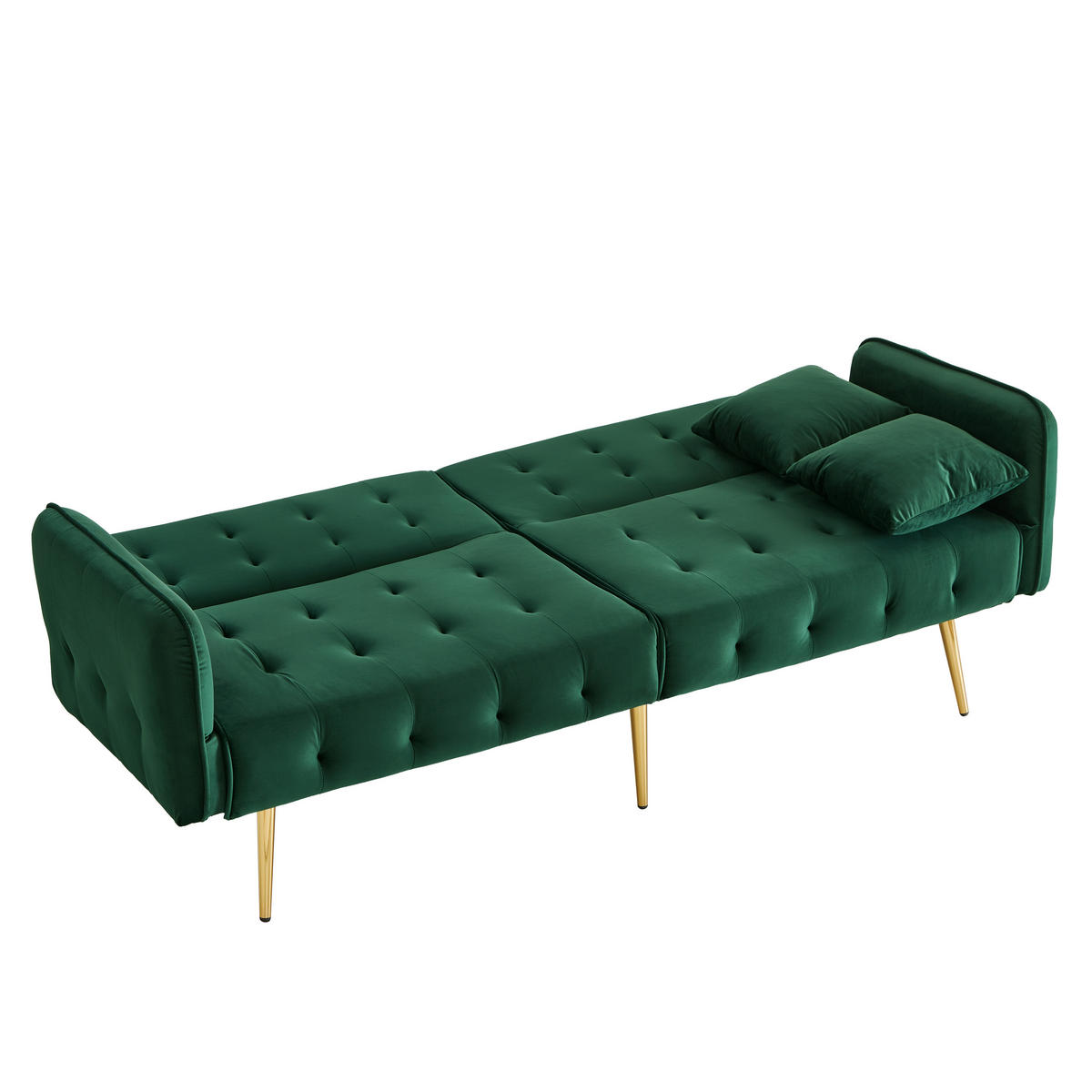 SCHLAFSOFA DE-35361 mit verstellbaren Lehnen Grün - Grün, Holzwerkstoff (82/70/178cm) - ComfortXL