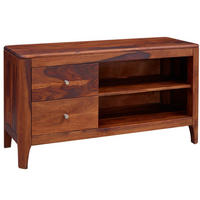 TV-BOARD Sheesham 110x40x60 walnuss geölt BROOKLYN #15 - Dunkelbraun, Holz (110/60/40cm) - Massivmoebel24