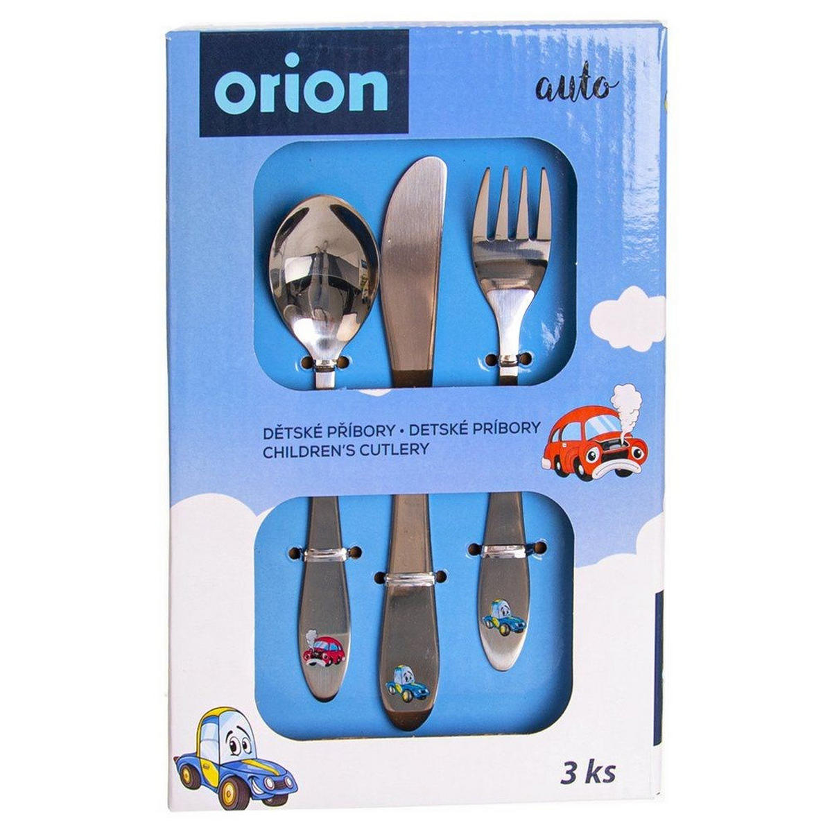 KINDERBESTECK Stahl Auto 3-teilig. - Silberfarben, Metall - Orion 