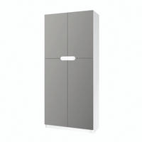 BÜROSCHRANK Logan Fronten in Hellgrau Seidenmatt - Greige, Holzwerkstoff (82/184/37cm) - Vladon