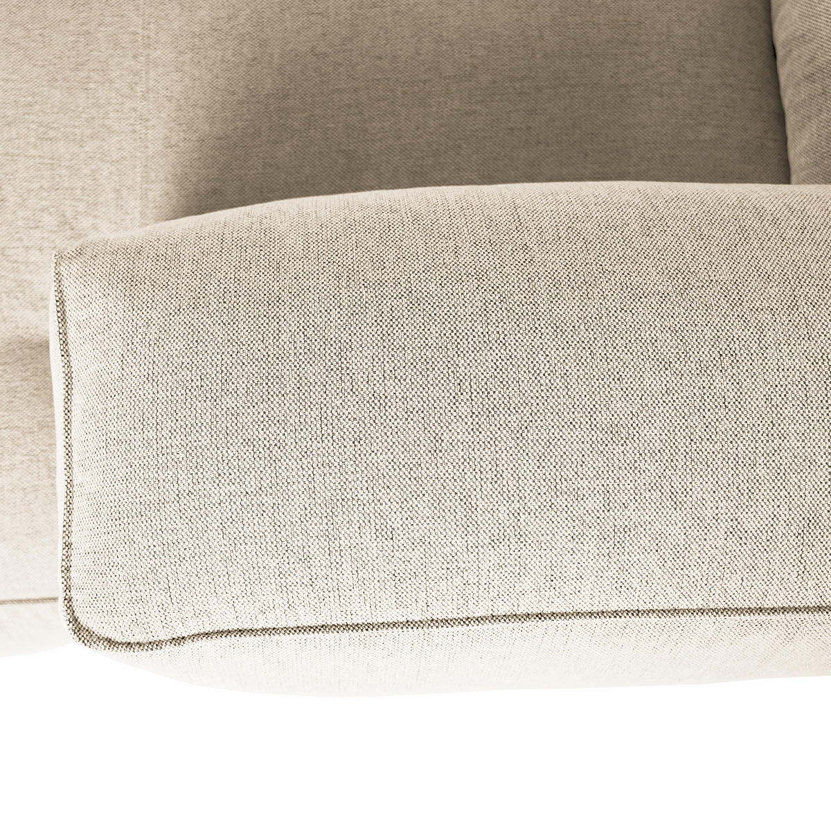 3-SITZER ECKSOFA mit Longchair - Beige/Schwarz, Kunststoff/Textil (317/173cm) - home24