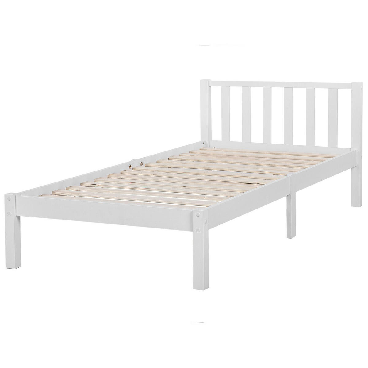 HOLZBETT 90/200cm Weiß Florac - Weiß, Holz (90/200cm) - Beliani