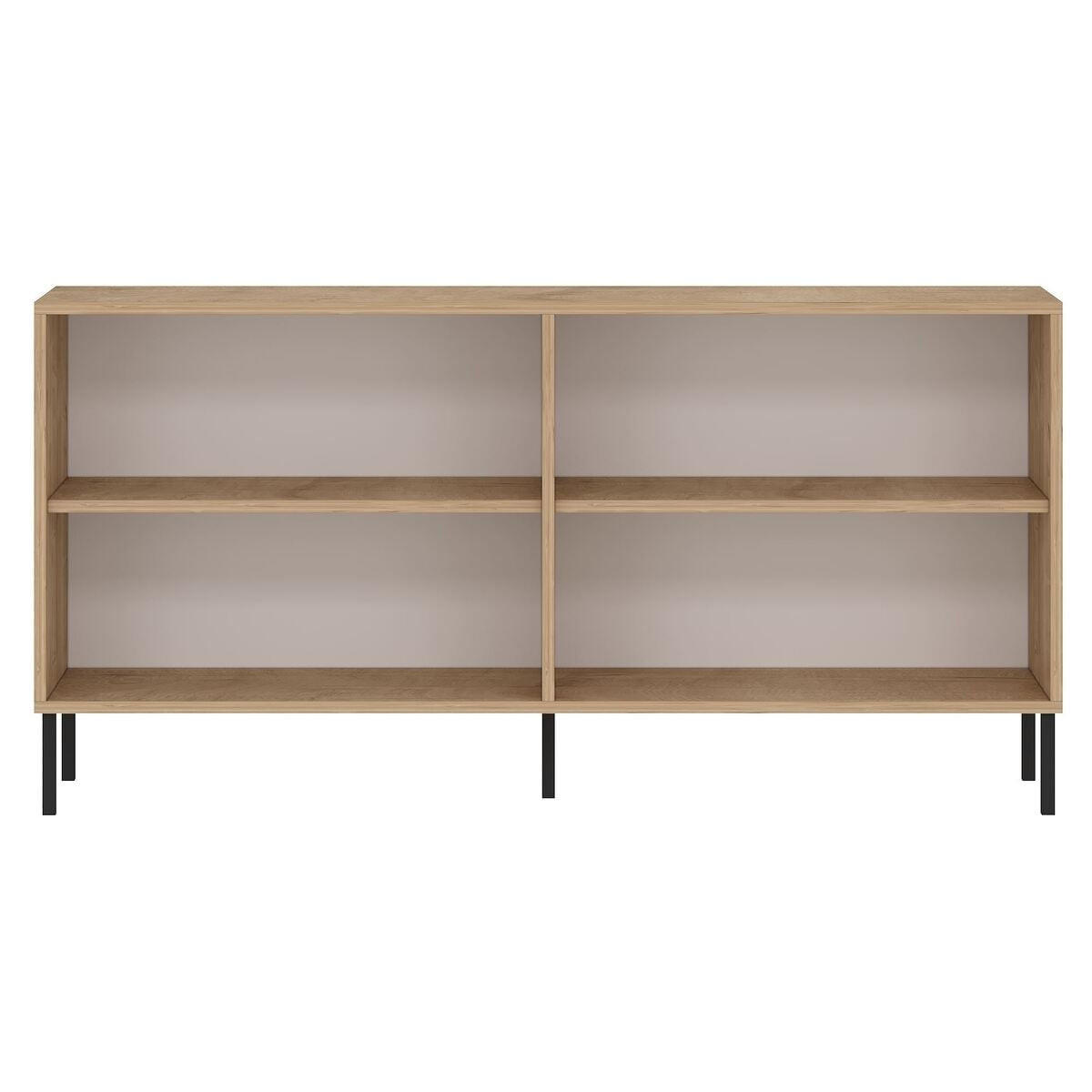 SIDEBOARD mit 4 Türen, gestreift dekoriert 36/150/75 cm - Eichefarben, Holzwerkstoff (36/75/150cm) - Calicosy