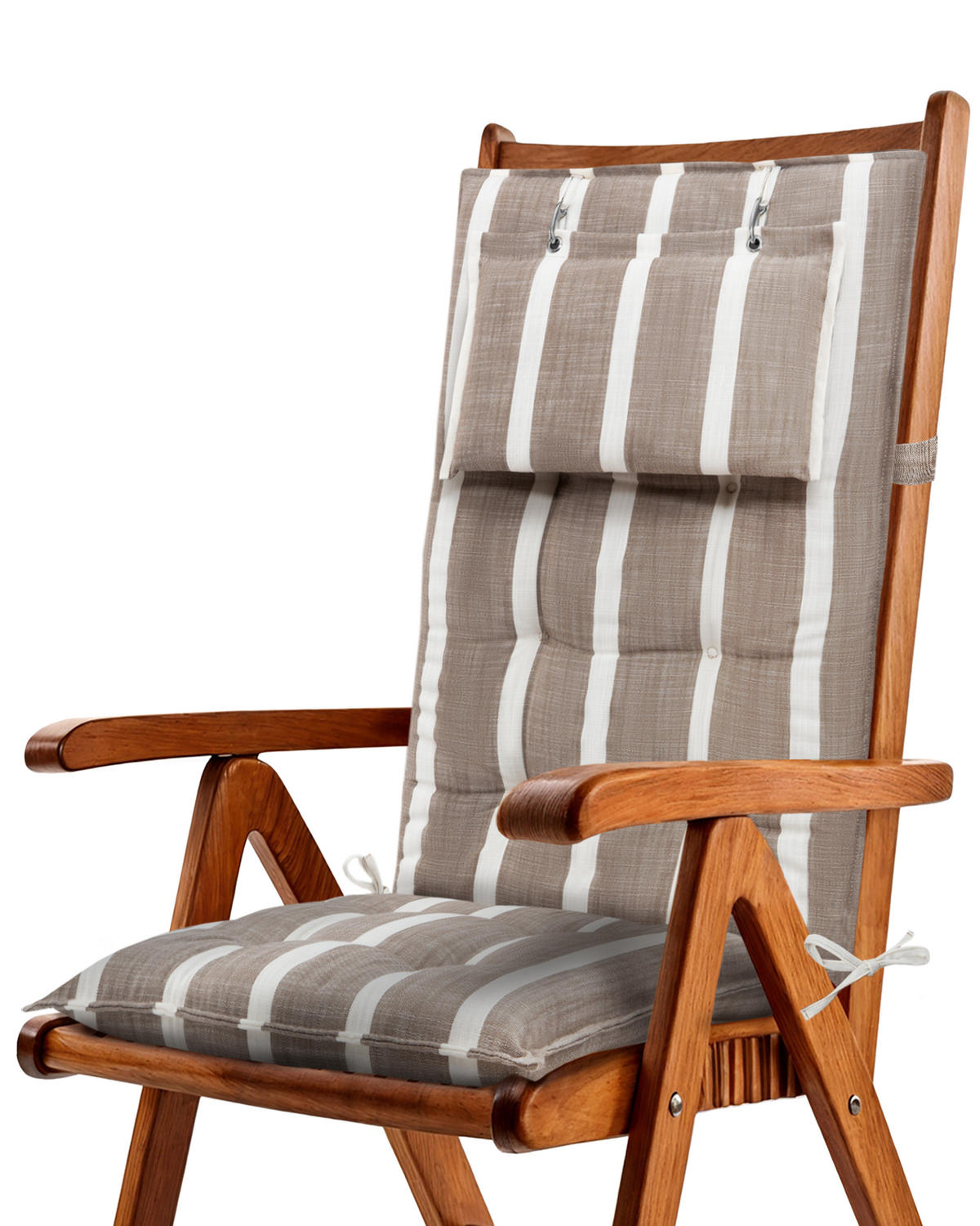 HOCHLEHNERAUFLAGE Sun-HL 119/50/8cm Beige-Weiß-Gestreift - Beige/Weiß, Textil (50/8/119cm) - Beautissu 