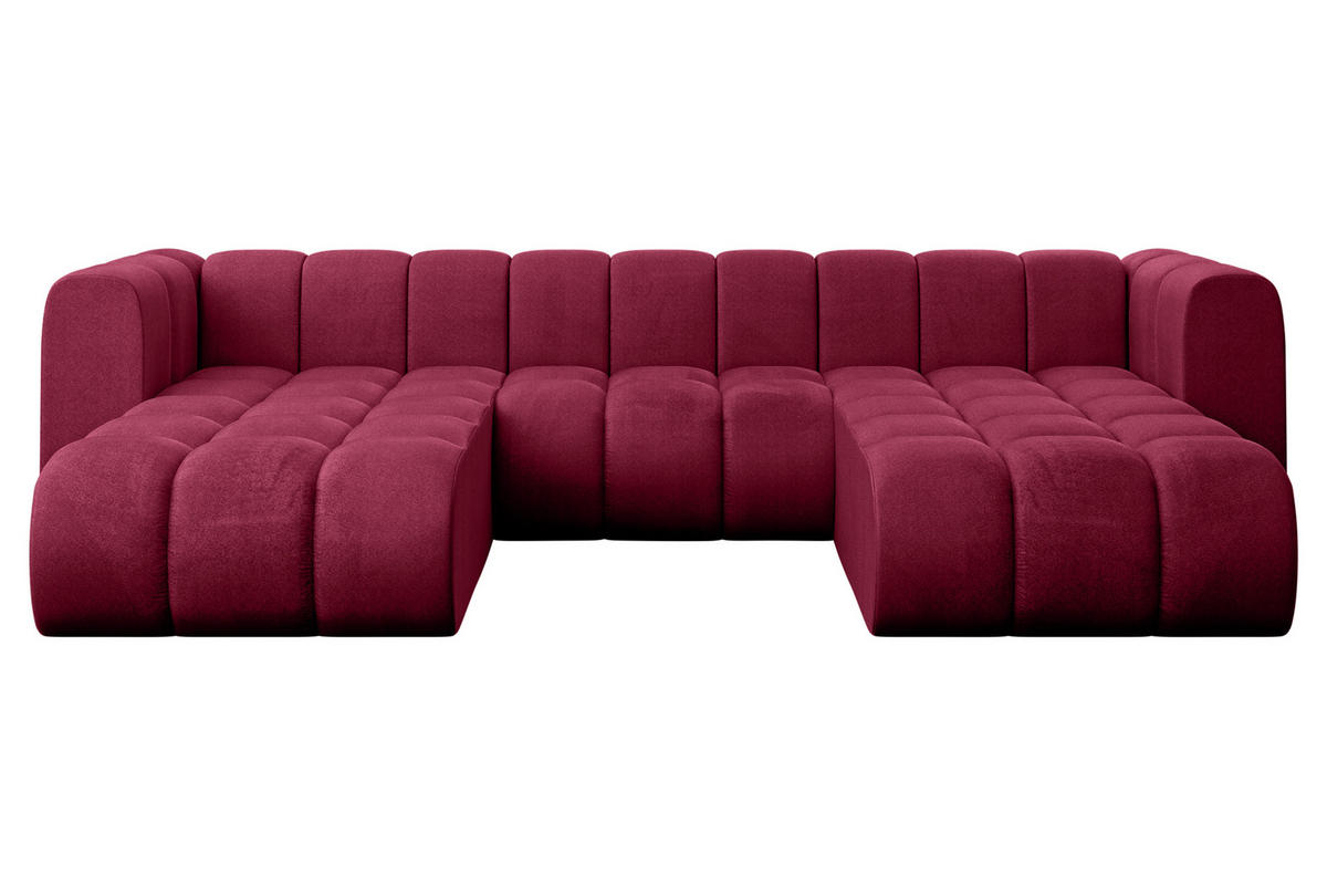 WOHNLANDSCHAFT modulares Sofa Joren-U1 - 319x177x70 cm Bordeauxrot - Bordeaux, Holzwerkstoff/Textil (319/70/177cm) - ALTDECOR