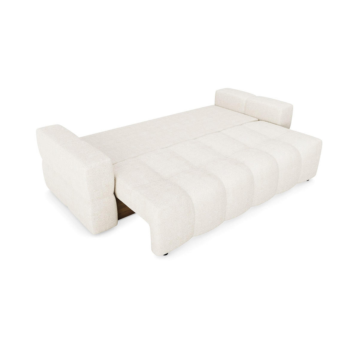 SCHLAFSOFA GERADE Bouclé-Stoff Creme 247cm - Creme, Textil (247/90/102cm) - Sia Home