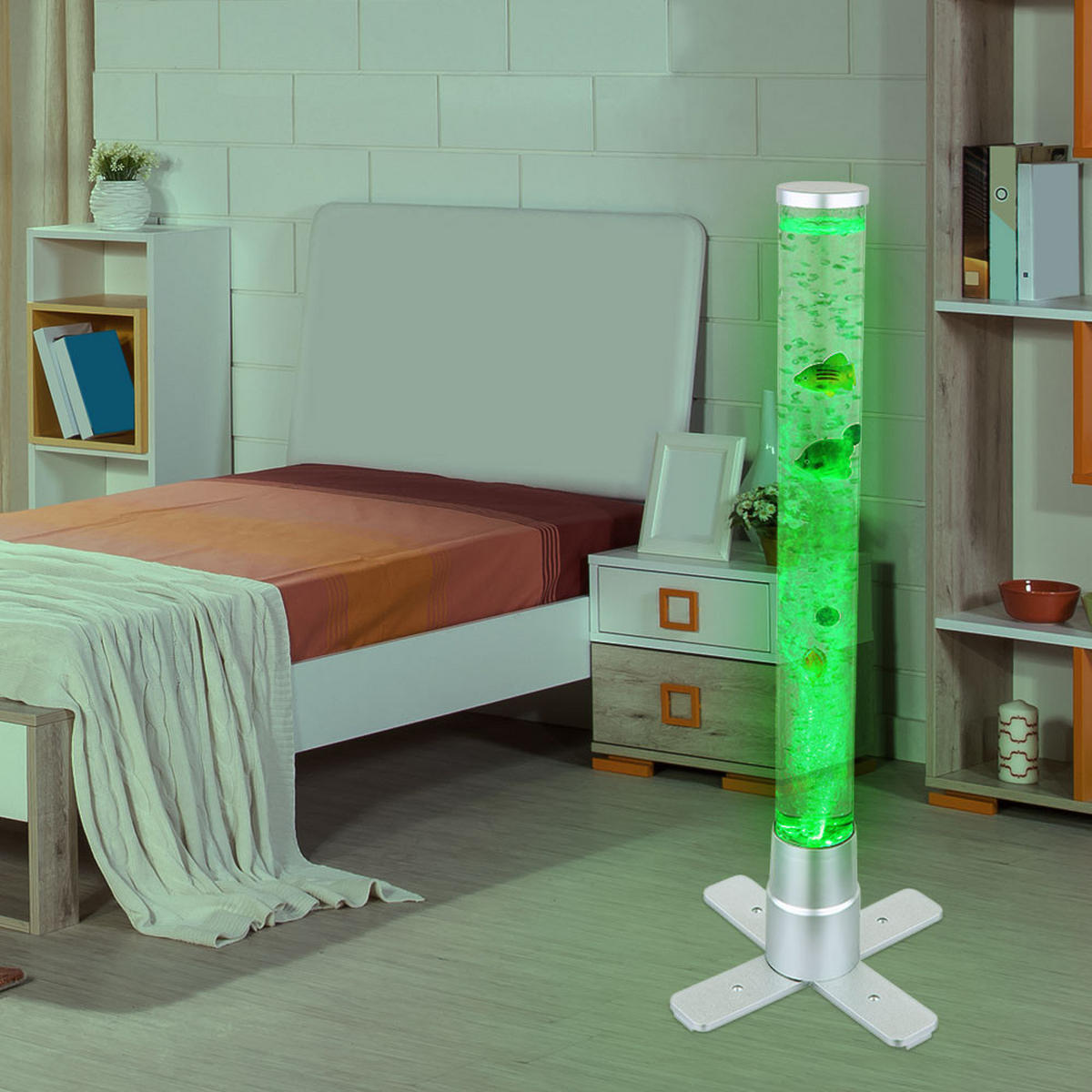 LED STEHLEUCHTE Wassersäule Klar - Klar, Kunststoff (24.6/24.6/61.1cm) - Globo Lighting